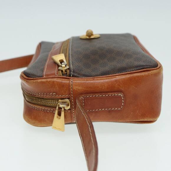 CELINE Macadam Canvas Shoulder Bag Pvc Leather Brown - Picture 4 of 13